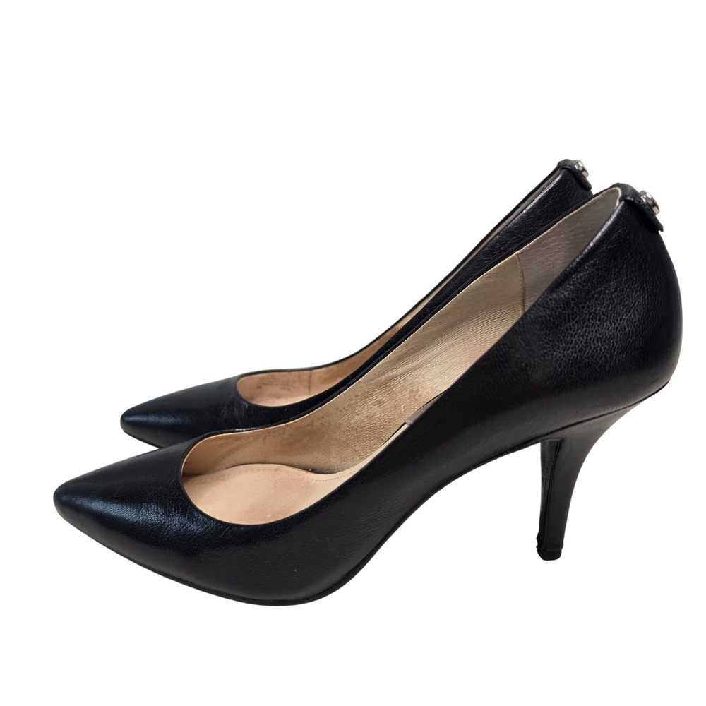 Michael Michael Kors Heels Women 8M Black Dorothy Flex Pump Pointed Toe Leather